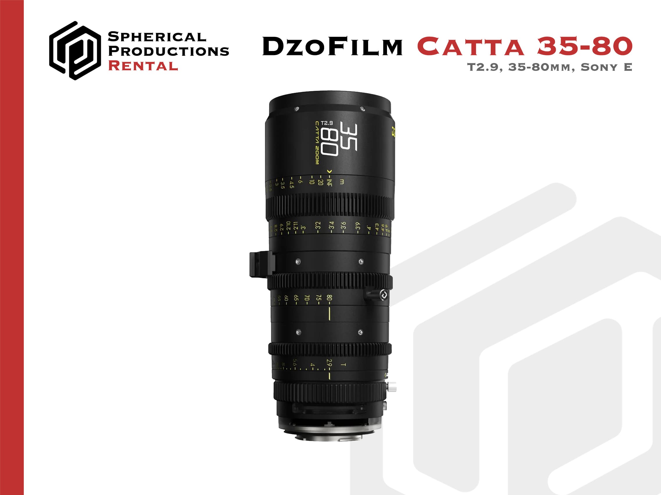DZOFilm Catta 35-80mm T2.9 E-Mount Cine Zoom Lens