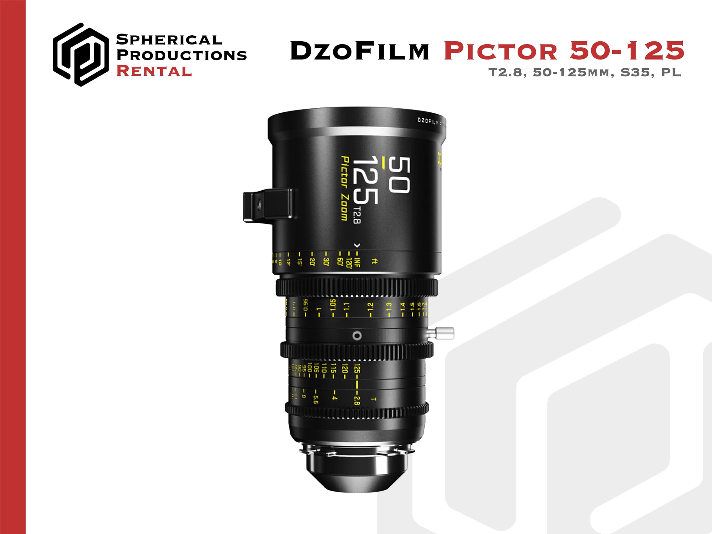 DZOfilm Pictor 50-125mm T2.8 S35 Cine Zoom Lens(PL Mount)