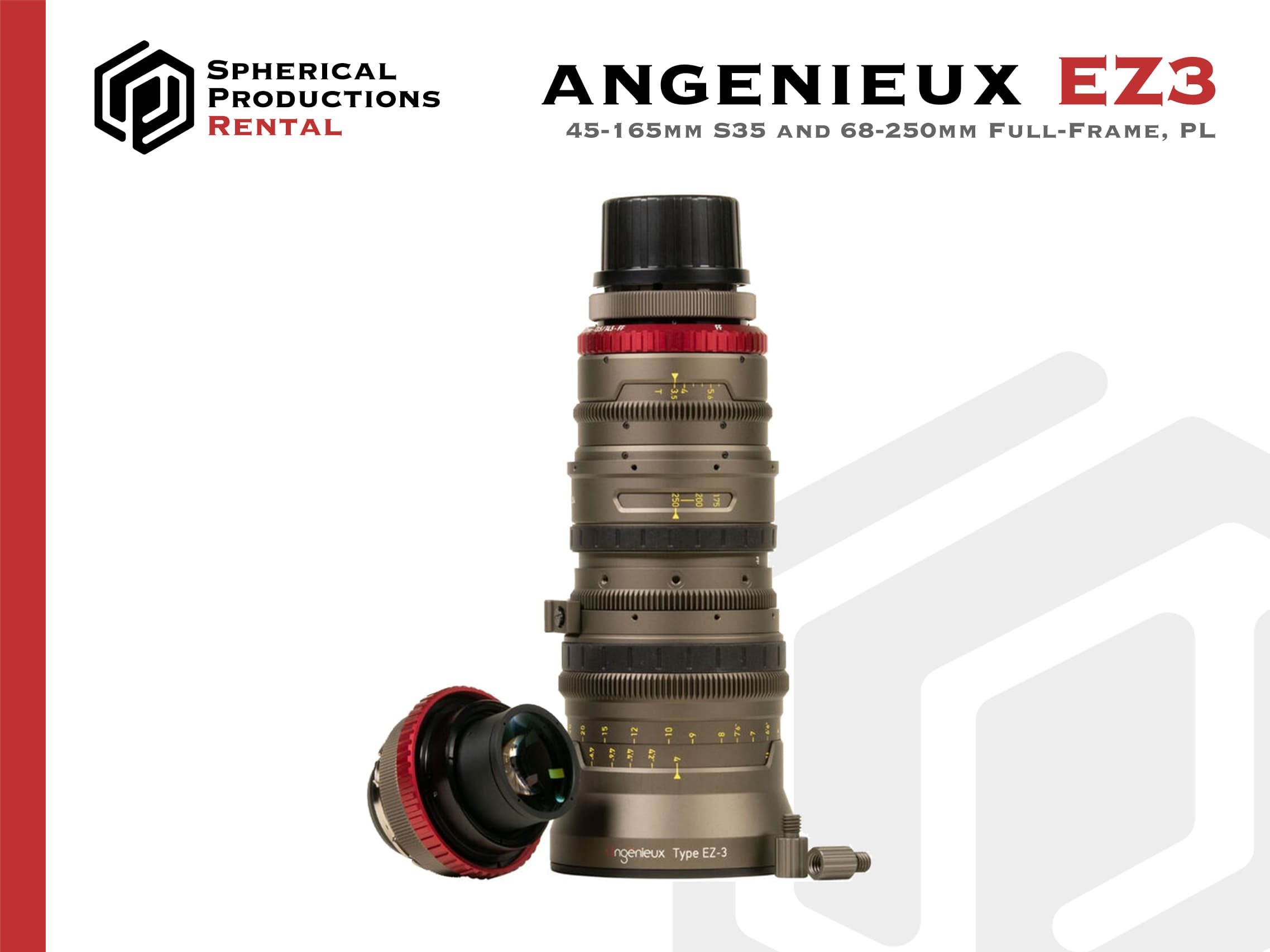 Angenieux EZ-3 45-165mm T2.3 / 68-250mm T3.5 Cine Zoom (ARRI PL, Super35 & Full-Frame)