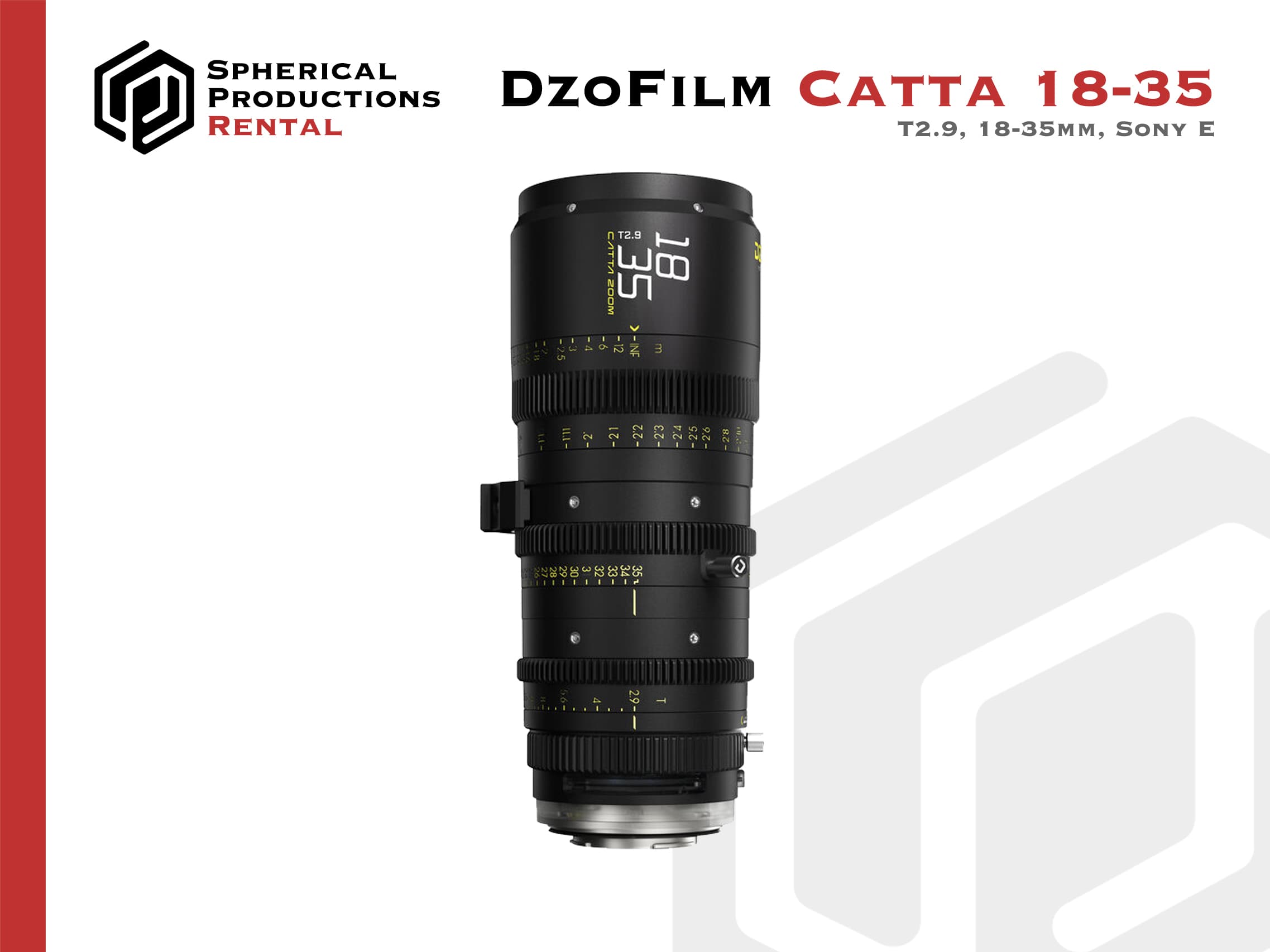 DZOFilm Catta 18-35mm T2.9 E Mount Cine Zoom Lens